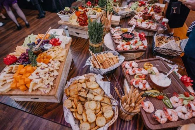 Corporate Caterers Franchise Food Display at Party