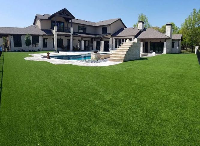 Waterloo Turf Franchise backyard with pool