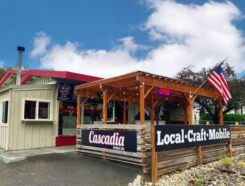 Cascadia Pizza Franchise location showing indoor and patio seating.