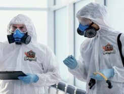 Bio Superheroes on a crime scene cleanup