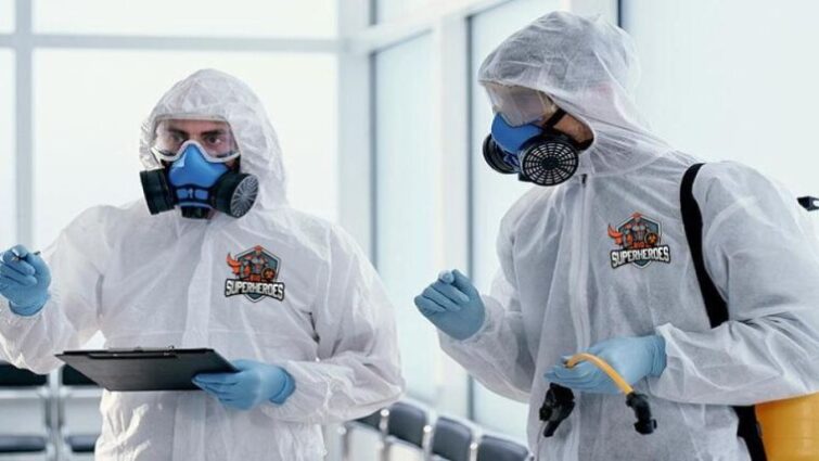 Bio Superheroes on a crime scene cleanup