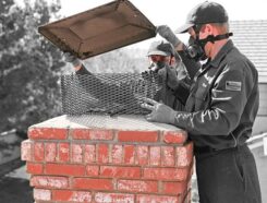 Midtown Chimney Sweeps Franchise working on chimney fleaning